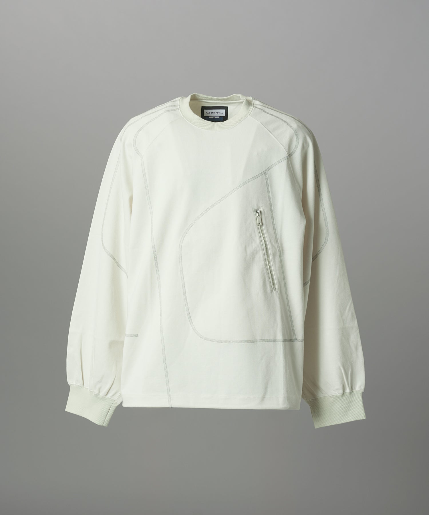 【26AW PRE-ORDER】Slub Jersey Prime-Over Zipper Detail Raglan T-shirt