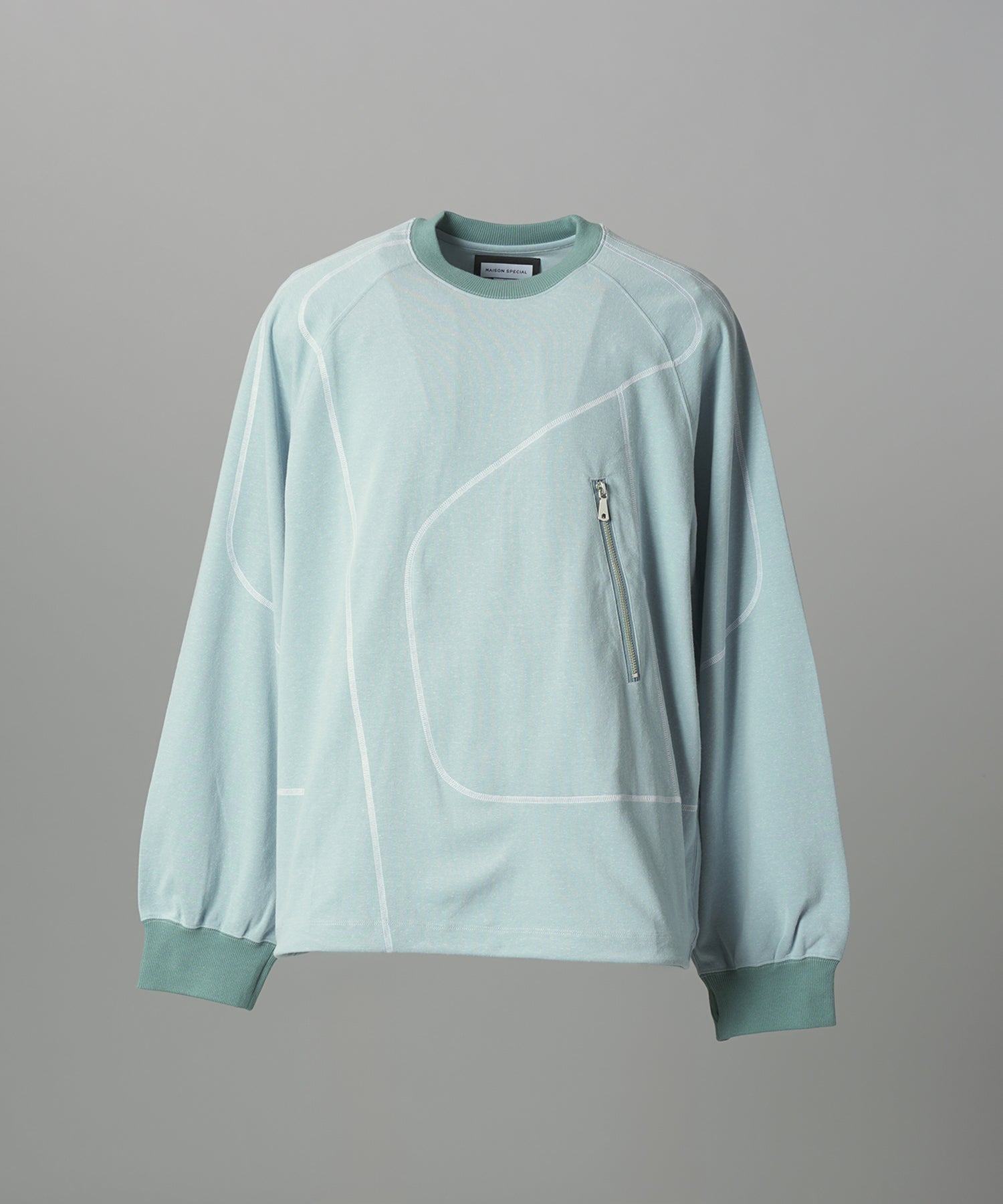 【26AW PRE-ORDER】Slub Jersey Prime-Over Zipper Detail Raglan T-shirt