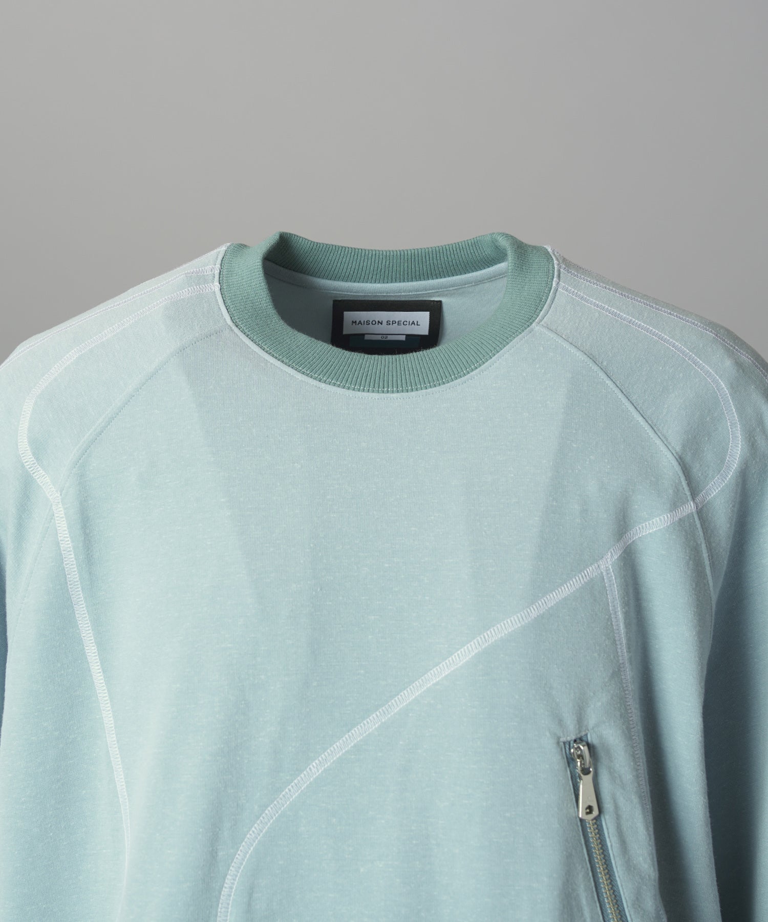【26AW PRE-ORDER】Slub Jersey Prime-Over Zipper Detail Raglan T-shirt