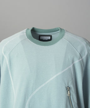 【26AW PRE-ORDER】Slub Jersey Prime-Over Zipper Detail Raglan T-shirt