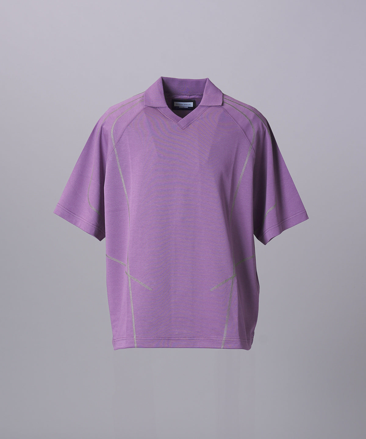【26SS PRE-ORDER】Birdseye Jersey Mesh Prime-Over Henry Neck Short-sleeved T-shirt