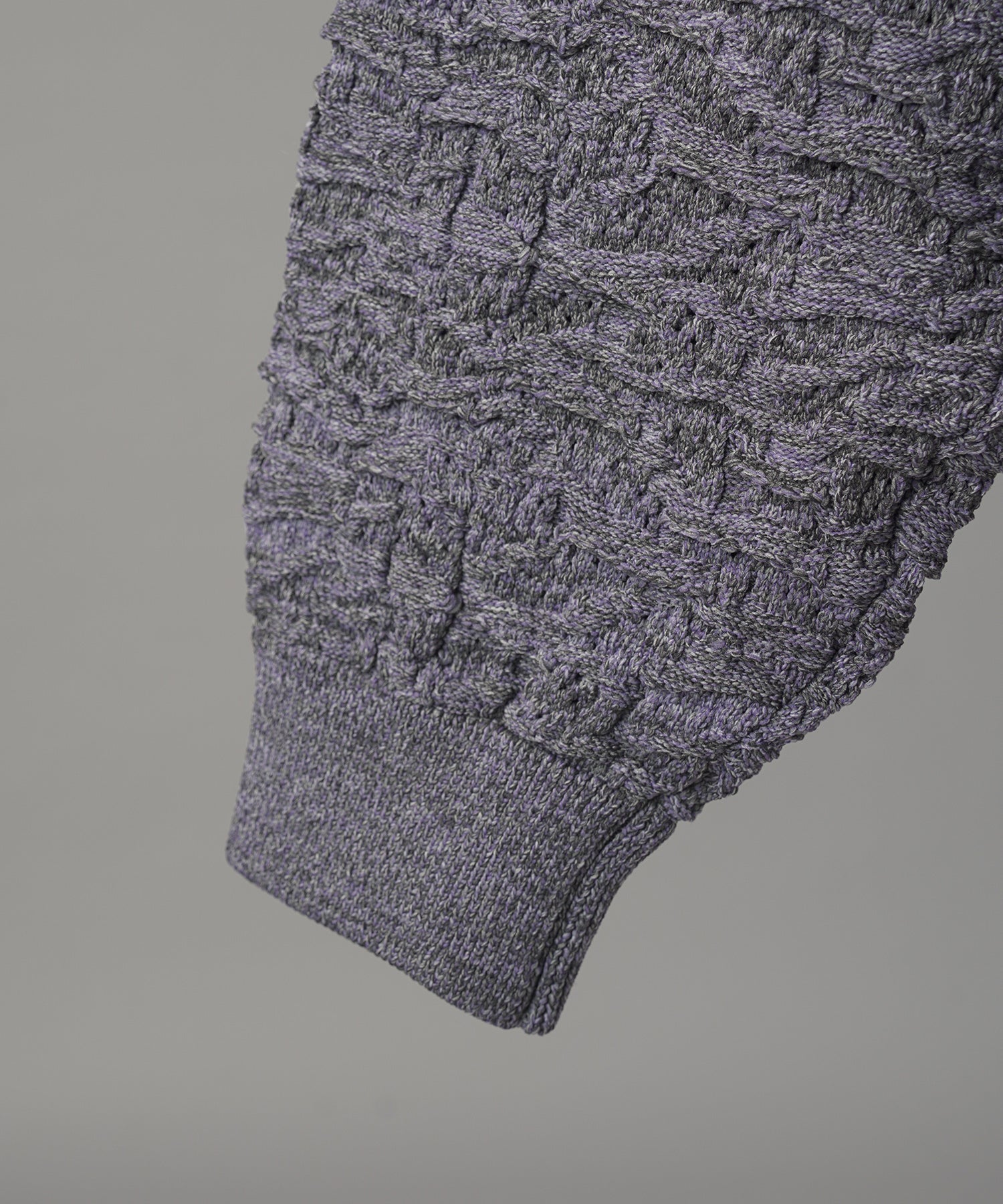 【26AW PRE-ORDER】Melange Random Tucks Prime-Over Collared Knit Cardigan