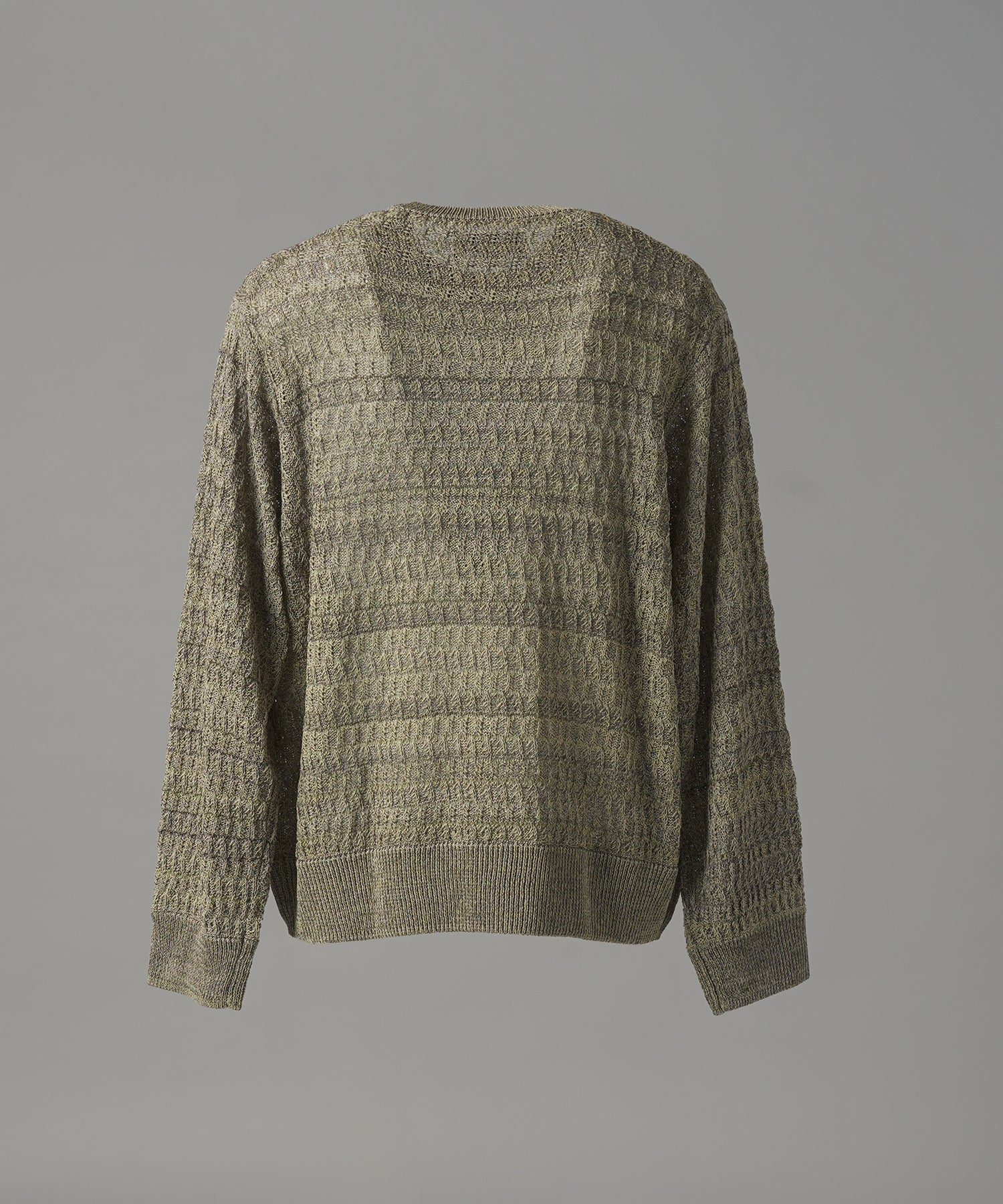 【26AW PRE-ORDER】Sheer Mixed Stripe Prime-Over Crewneck Knit Sweater