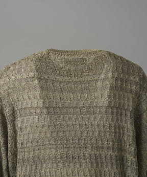【26AW PRE-ORDER】Sheer Mixed Stripe Prime-Over Crewneck Knit Sweater