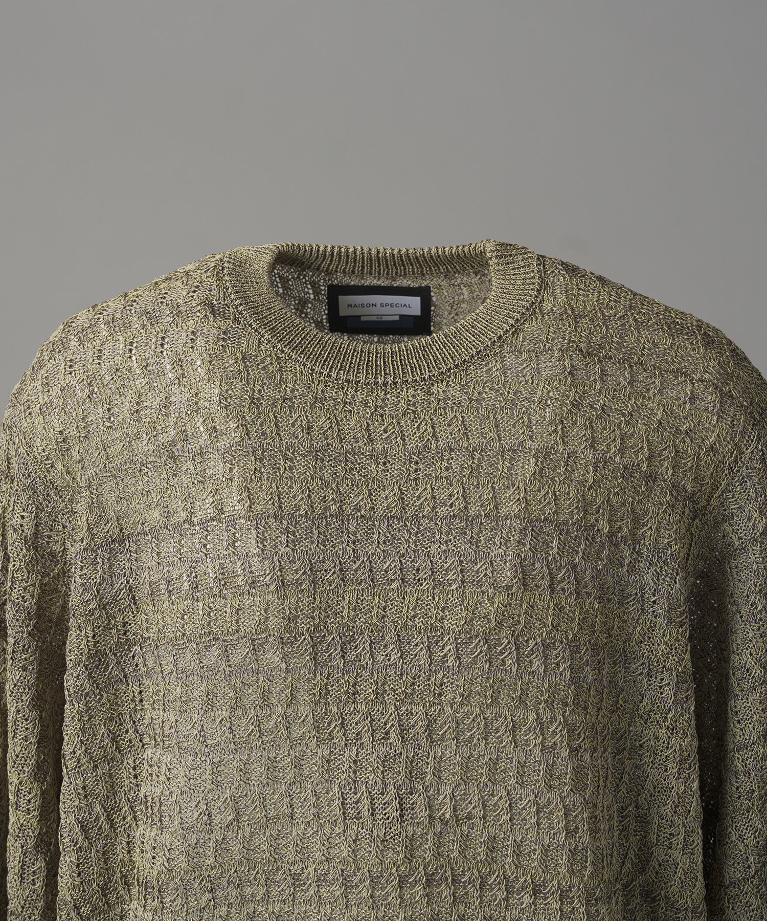 【26AW PRE-ORDER】Sheer Mixed Stripe Prime-Over Crewneck Knit Sweater