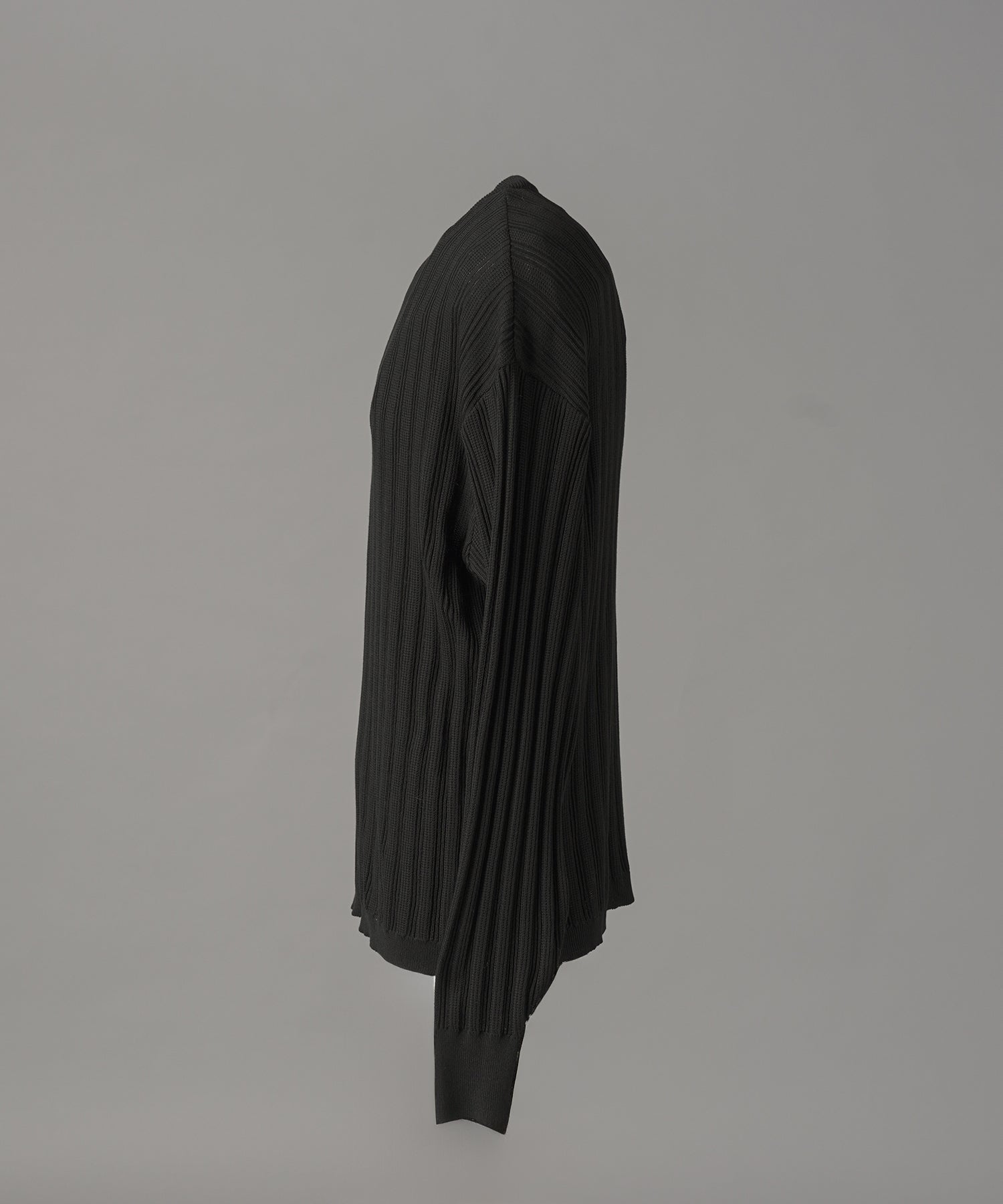 【26AW PRE-ORDER】Shadow Stripe Prime-Over Henley Neck Knit Sweater