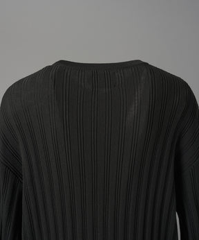 【26AW PRE-ORDER】Shadow Stripe Prime-Over Henley Neck Knit Sweater