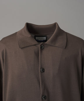 Airy Striped Gabardine Prime-Over Short-sleeved Shirt