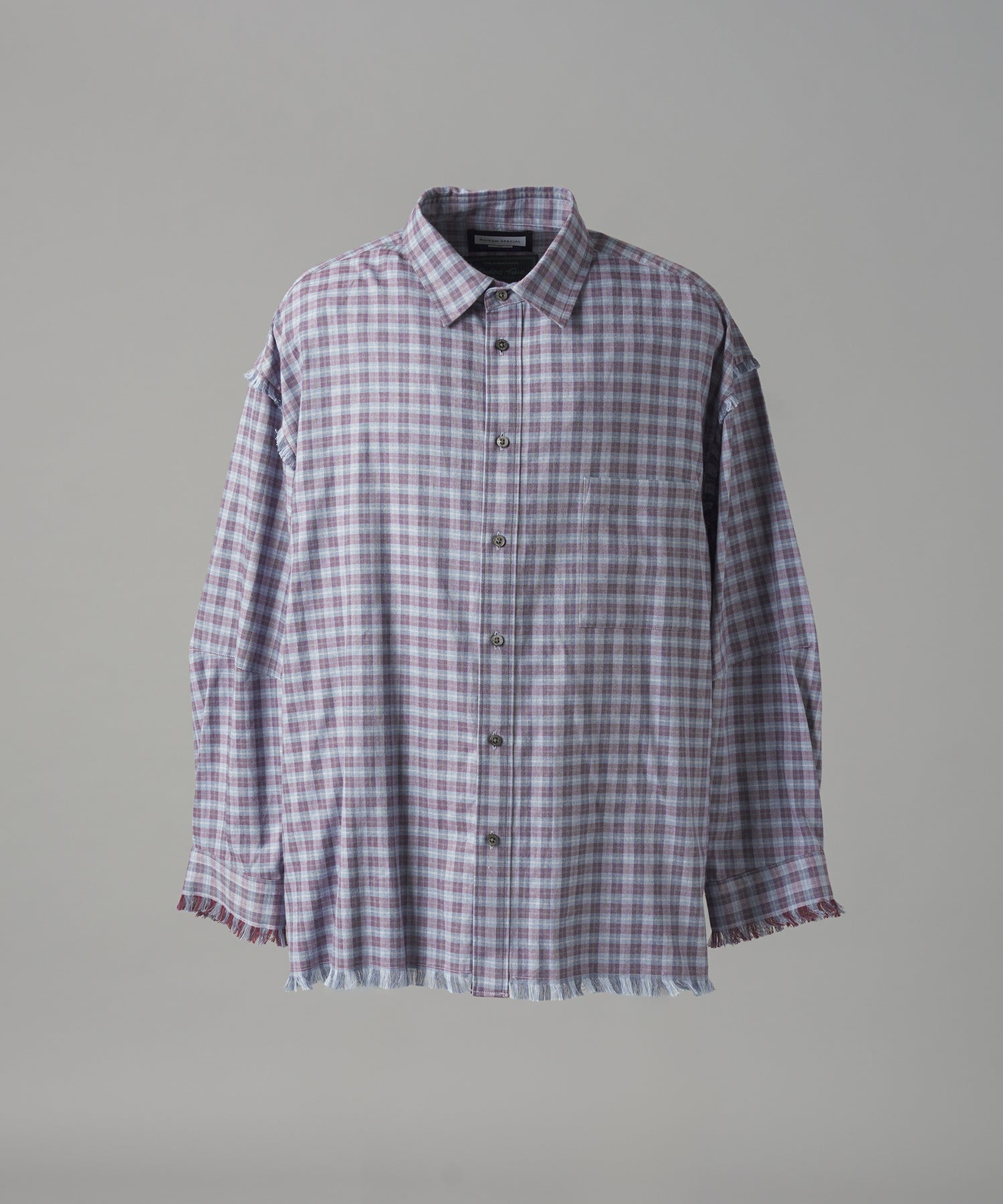 [Italian Dead Stock Fabric] Prime-Over Regular Collar Long Sleeve Shirt
