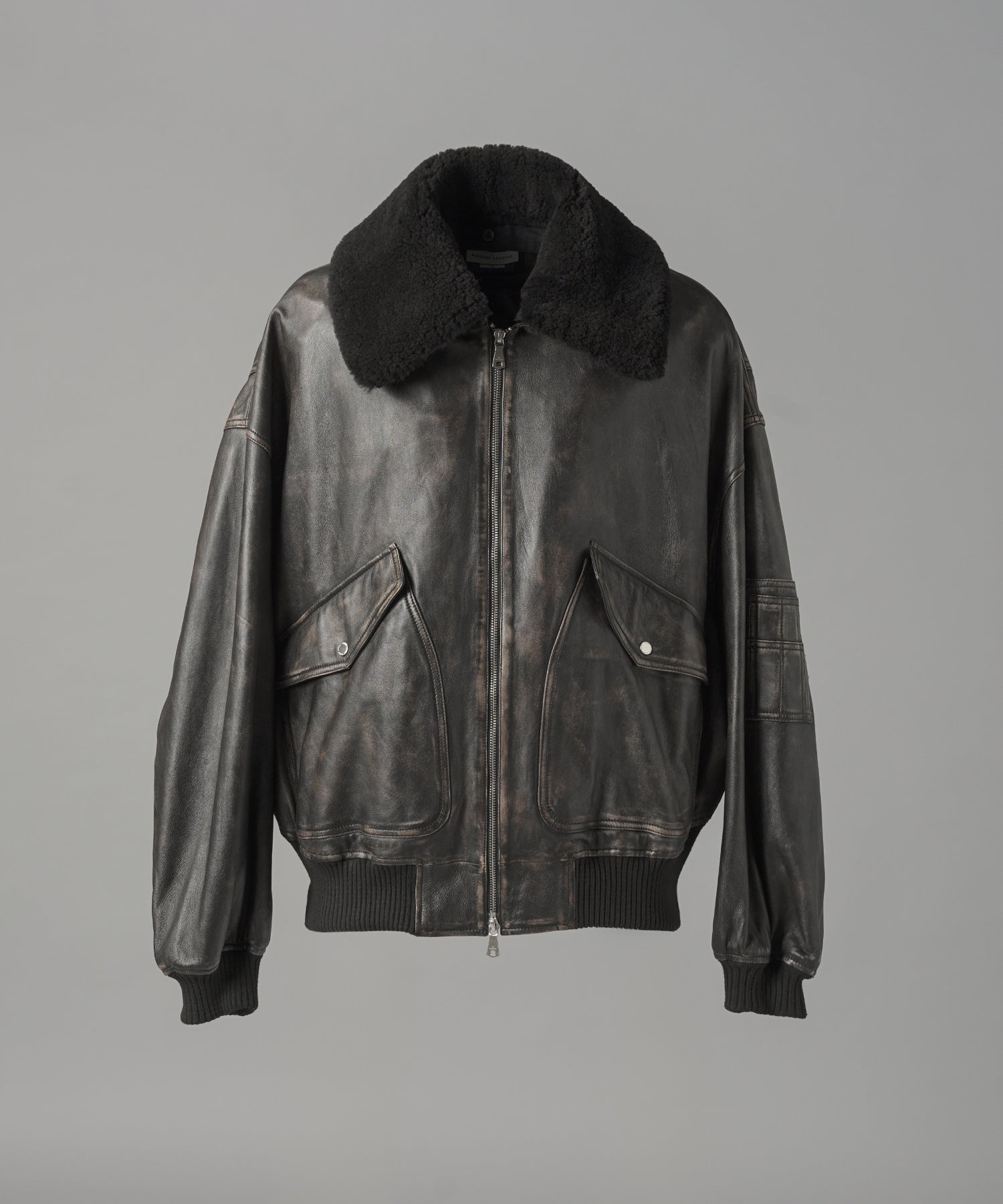 【26AW PRE-ORDER】Sheep Leather Mouton Prime-Over G-1 Flight Jacket