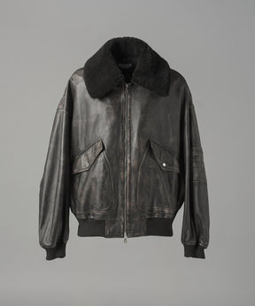 【26AW PRE-ORDER】Sheep Leather Mouton Prime-Over G-1 Flight Jacket