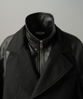 【26AW PRE-ORDER】シープレザーメルトンコンビプライムオーバーレイヤリングダブルブルゾン