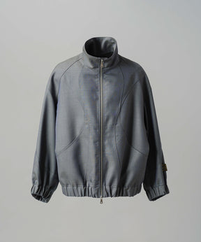 4 Colors Chambray Washable Wool Prime-Over Switching Stand Collar Blouson