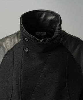 【26AW PRE-ORDER】シープレザーメルトンコンビプライムオーバーレイヤリングダブルブルゾン