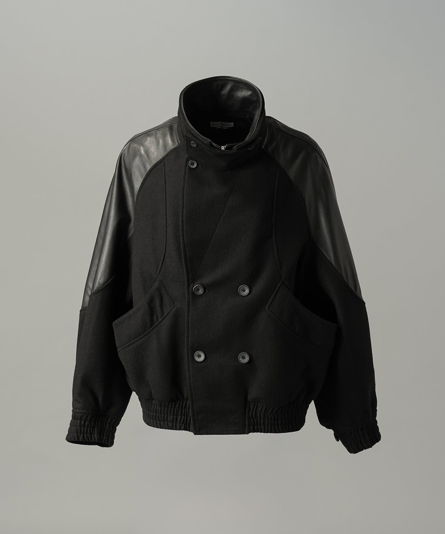 【26AW PRE-ORDER】シープレザーメルトンコンビプライムオーバーレイヤリングダブルブルゾン