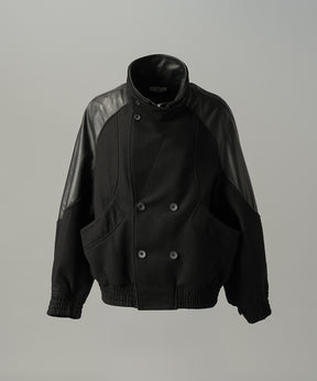 【26AW PRE-ORDER】シープレザーメルトンコンビプライムオーバーレイヤリングダブルブルゾン