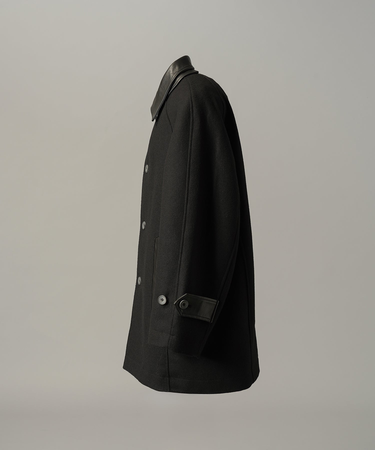 【26AW PRE-ORDER】シープレザーメルトンコンビプライムオーバーハーフコート