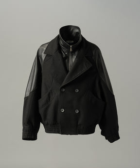 【26AW PRE-ORDER】シープレザーメルトンコンビプライムオーバーレイヤリングダブルブルゾン