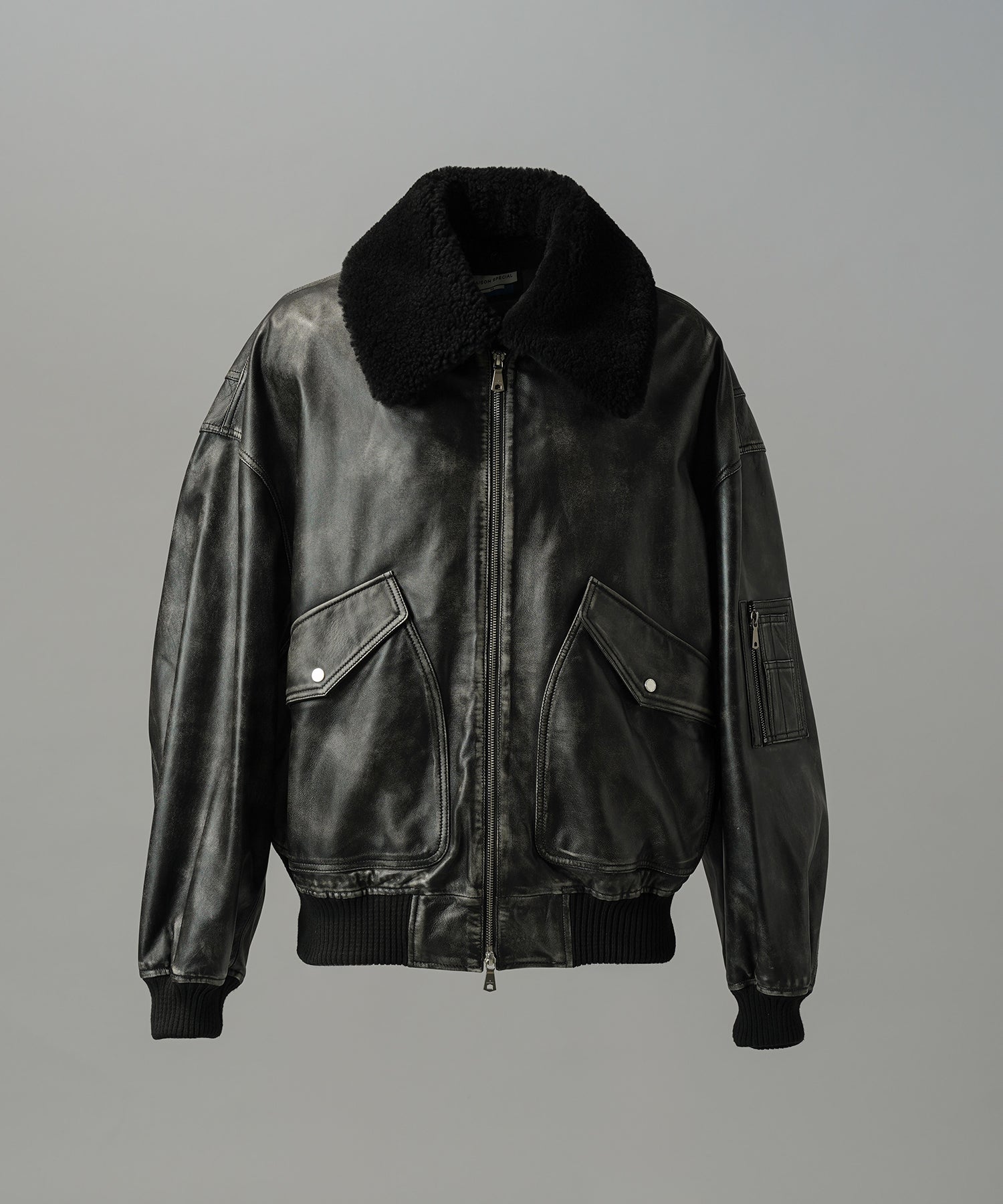 【26AW PRE-ORDER】Sheep Leather Mouton Prime-Over G-1 Flight Jacket