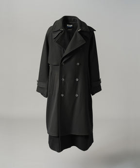 [26AW PRE-ORDER] Sheep leather melton combination prime over half coat