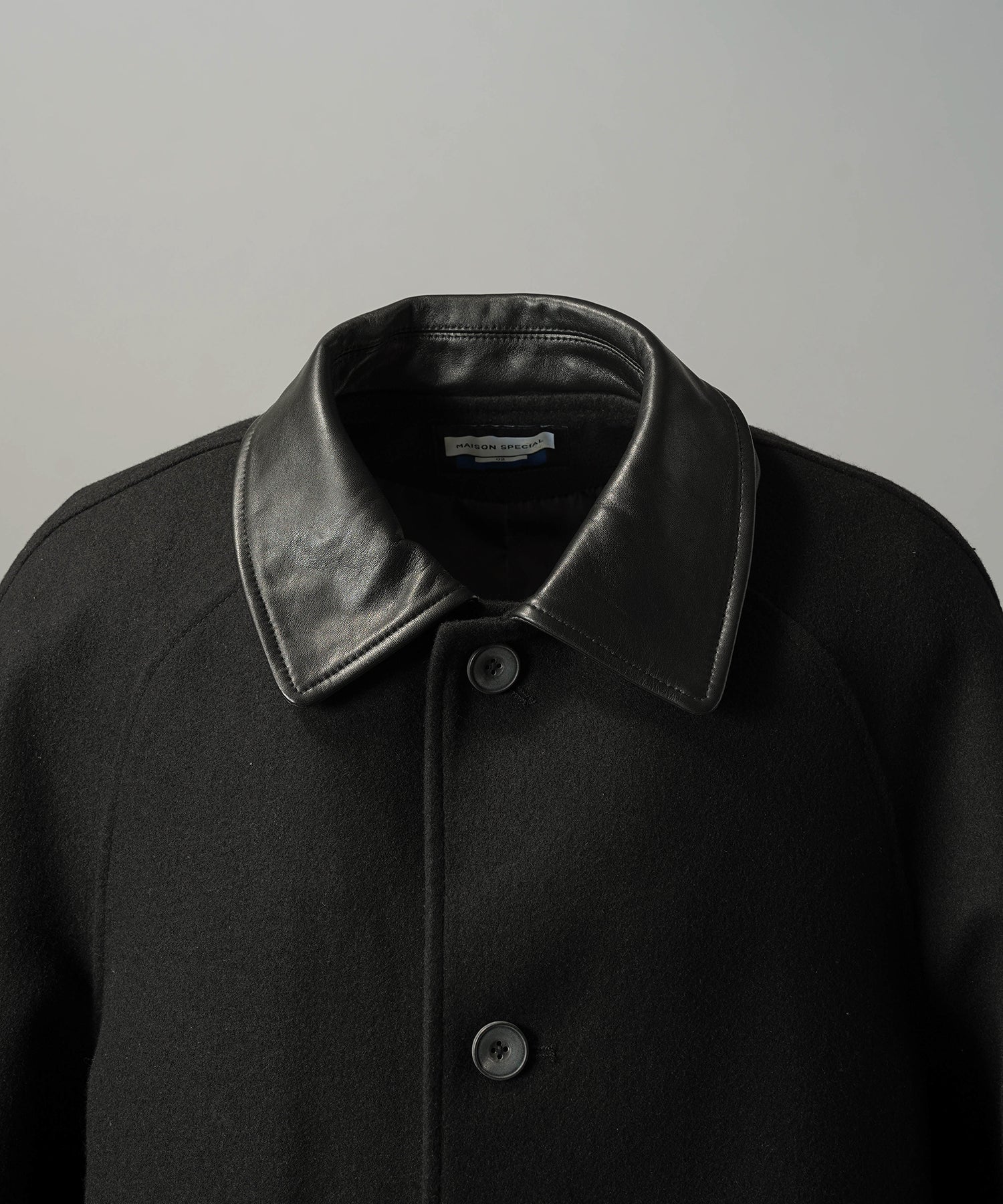 【26AW PRE-ORDER】シープレザーメルトンコンビプライムオーバーハーフコート