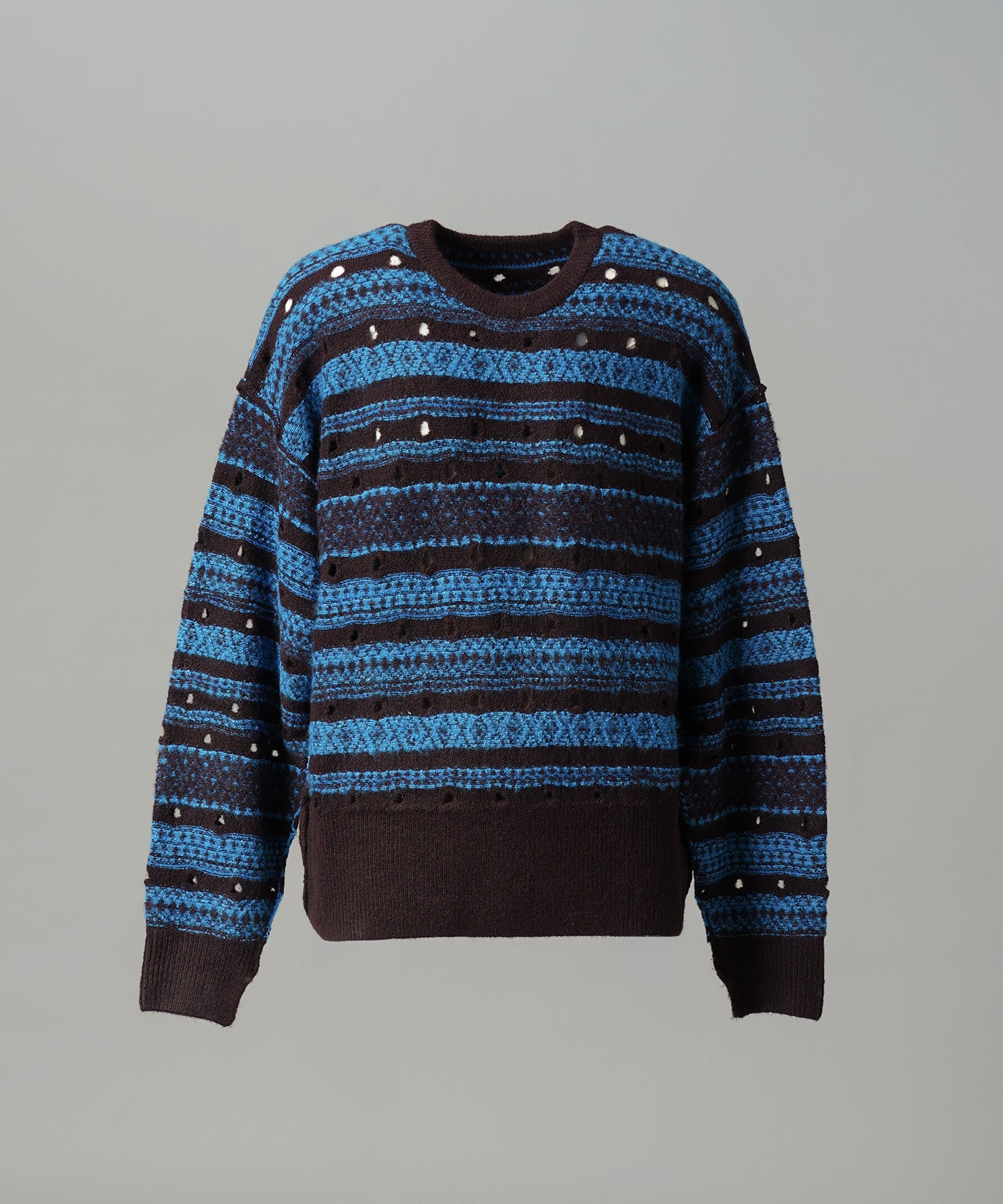 【26AW PRE-ORDER】Fair Isle Border Prime-Over Crew Neck Sweater