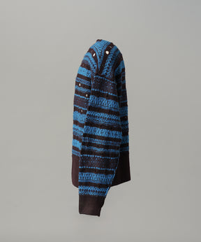 【26AW PRE-ORDER】Fair Isle Border Prime-Over Crew Neck Sweater