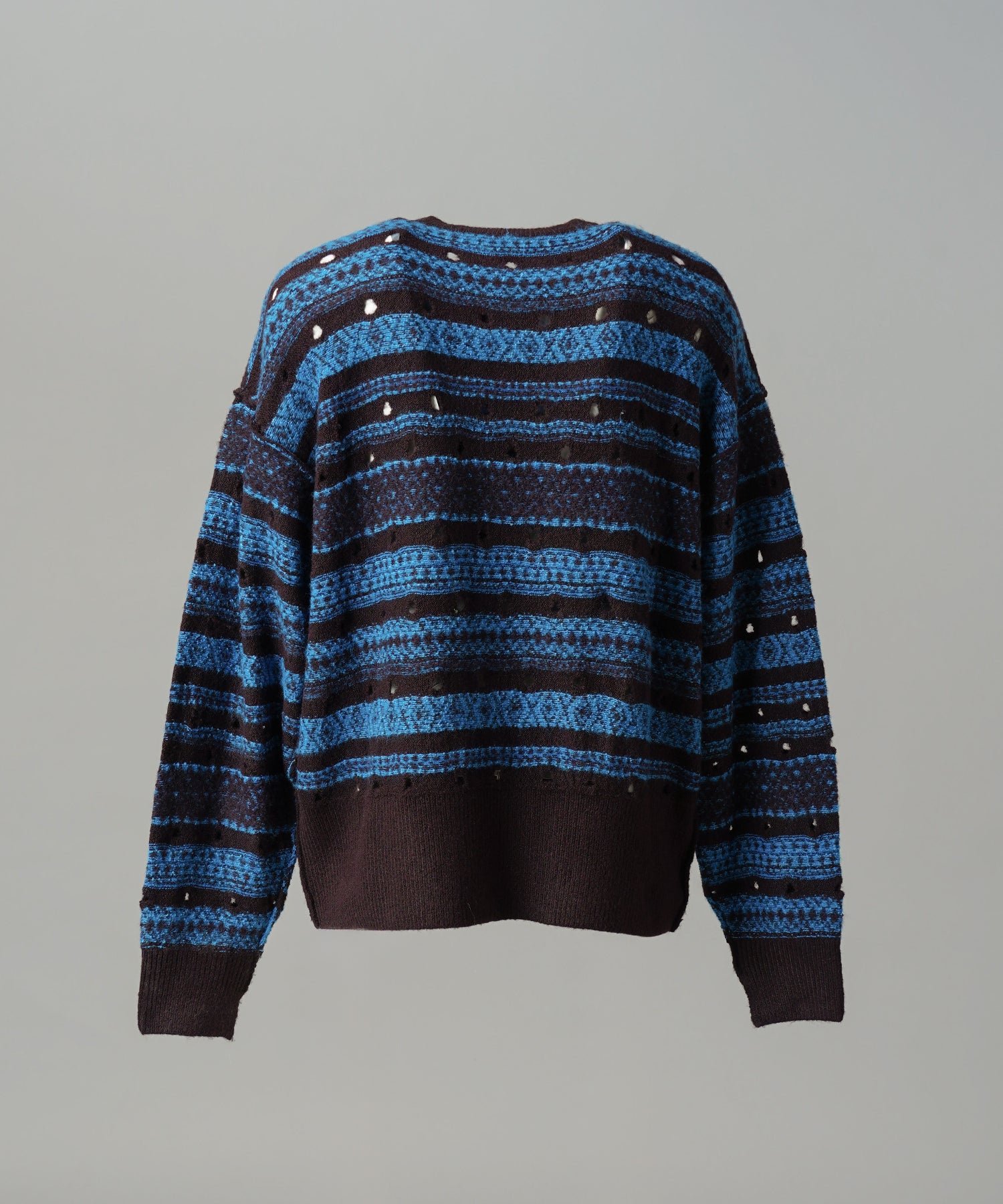 【26AW PRE-ORDER】Fair Isle Border Prime-Over Crew Neck Sweater