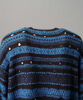 【26AW PRE-ORDER】Fair Isle Border Prime-Over Crew Neck Sweater