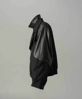 【26AW PRE-ORDER】シープレザーメルトンコンビプライムオーバーレイヤリングダブルブルゾン