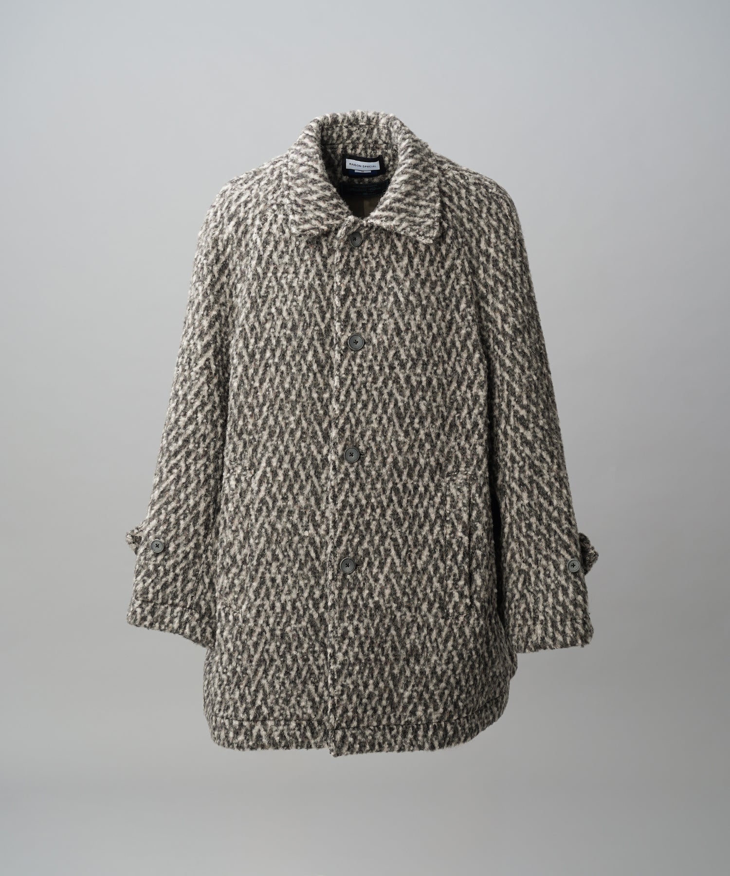 【26AW PRE-ORDER】【イタリアンデッドストックファブリック】プライムオーバーラグランスリーブハーフコート