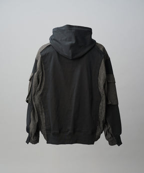 【26AW PRE-ORDER】異素材ドッキングプライムオーバージップパーカー