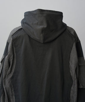 【26AW PRE-ORDER】異素材ドッキングプライムオーバージップパーカー