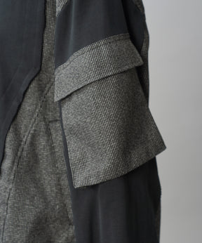 【26AW PRE-ORDER】異素材ドッキングプライムオーバージップパーカー