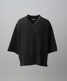 【26SS PRE-ORDER】Birdseye Jersey Mesh Prime-Over Henry Neck Short-sleeved T-shirt