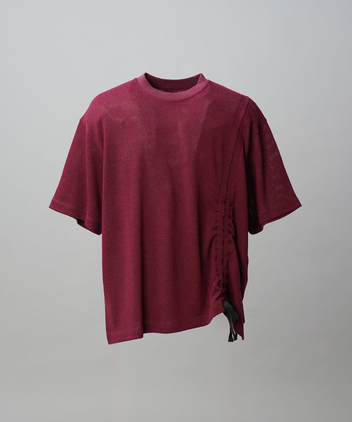 Russell Mesh Prime-Over Asymmetrical Shirring T-shirt