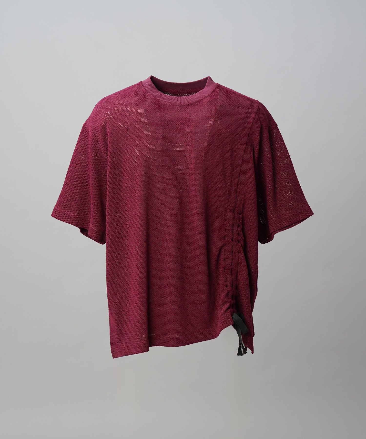 Russell Mesh Prime-Over Asymmetrical Shirring T-shirt