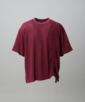 Russell Mesh Prime-Over Asymmetrical Shirring T-shirt