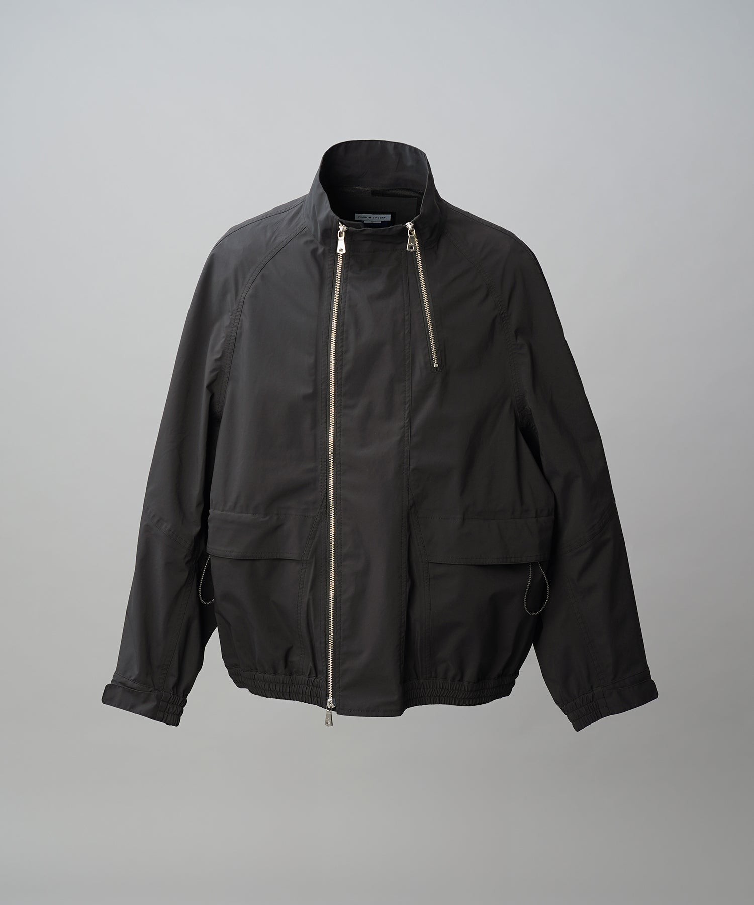 [26AW PRE-ORDER] Three-Layer Asymmetrical Front Zip Prime-Over Stand Collar Blouson