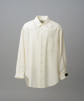 4 Colors Chambray Washable Wool Prime-Over Regular Collar Shirt Coat
