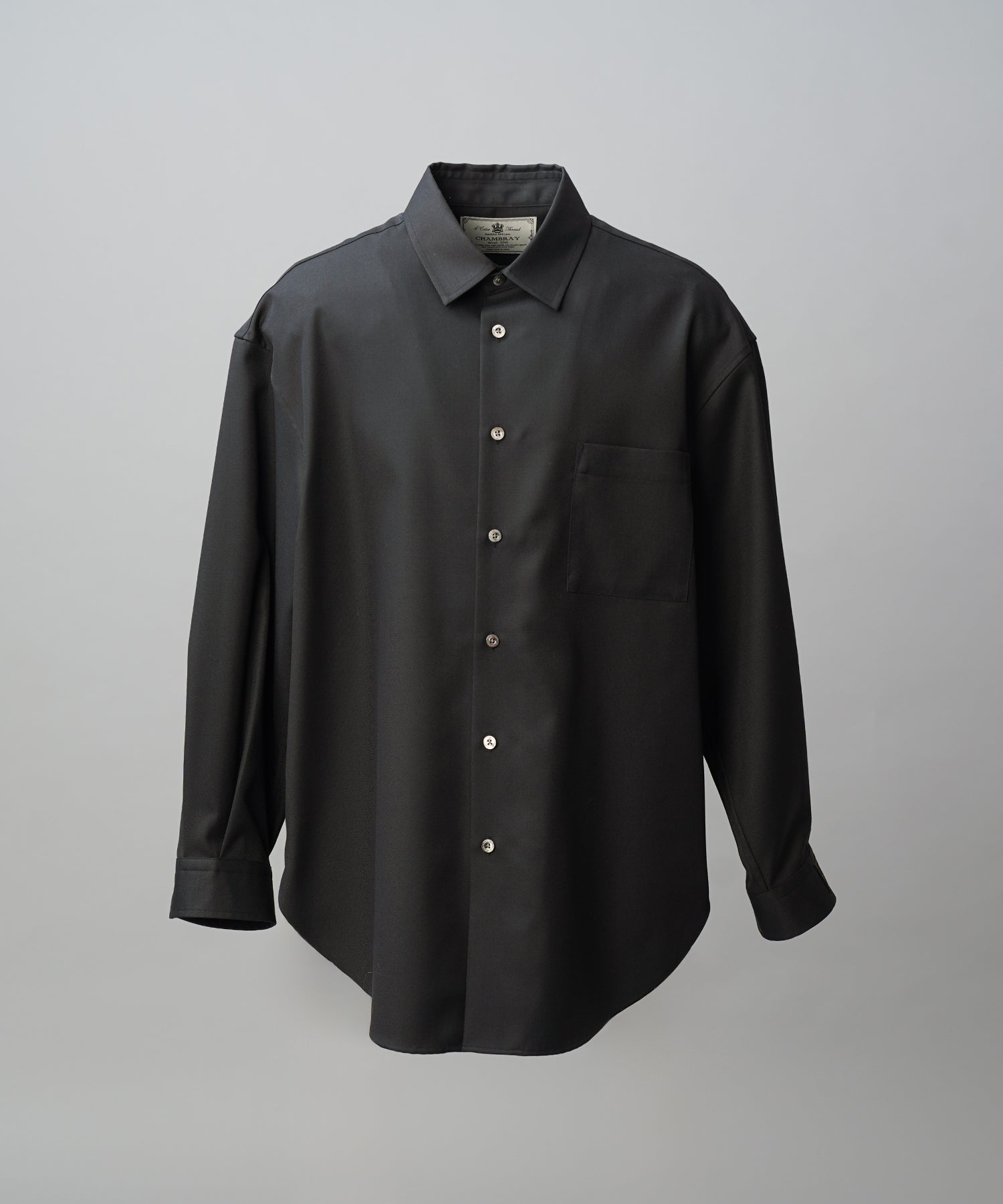 4 Colors Chambray Washable Wool Prime-Over Regular Collar Shirt Coat