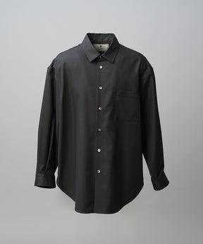 4 Colors Chambray Washable Wool Prime-Over Regular Collar Shirt Coat