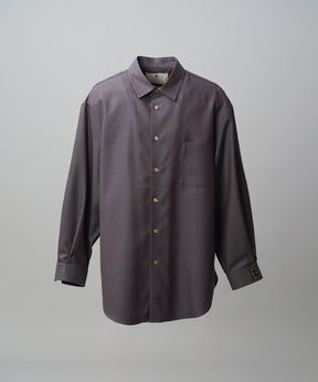 4 Colors Chambray Washable Wool Prime-Over Regular Collar Shirt Coat
