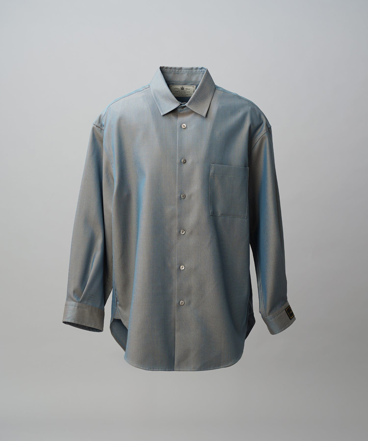 4 Colors Chambray Washable Wool Prime-Over Regular Collar Shirt Coat