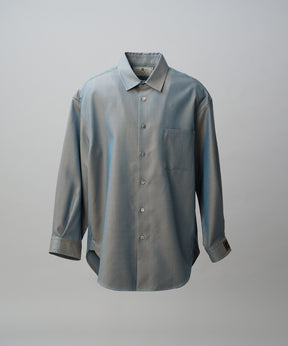 4 Colors Chambray Washable Wool Prime-Over Regular Collar Shirt Coat
