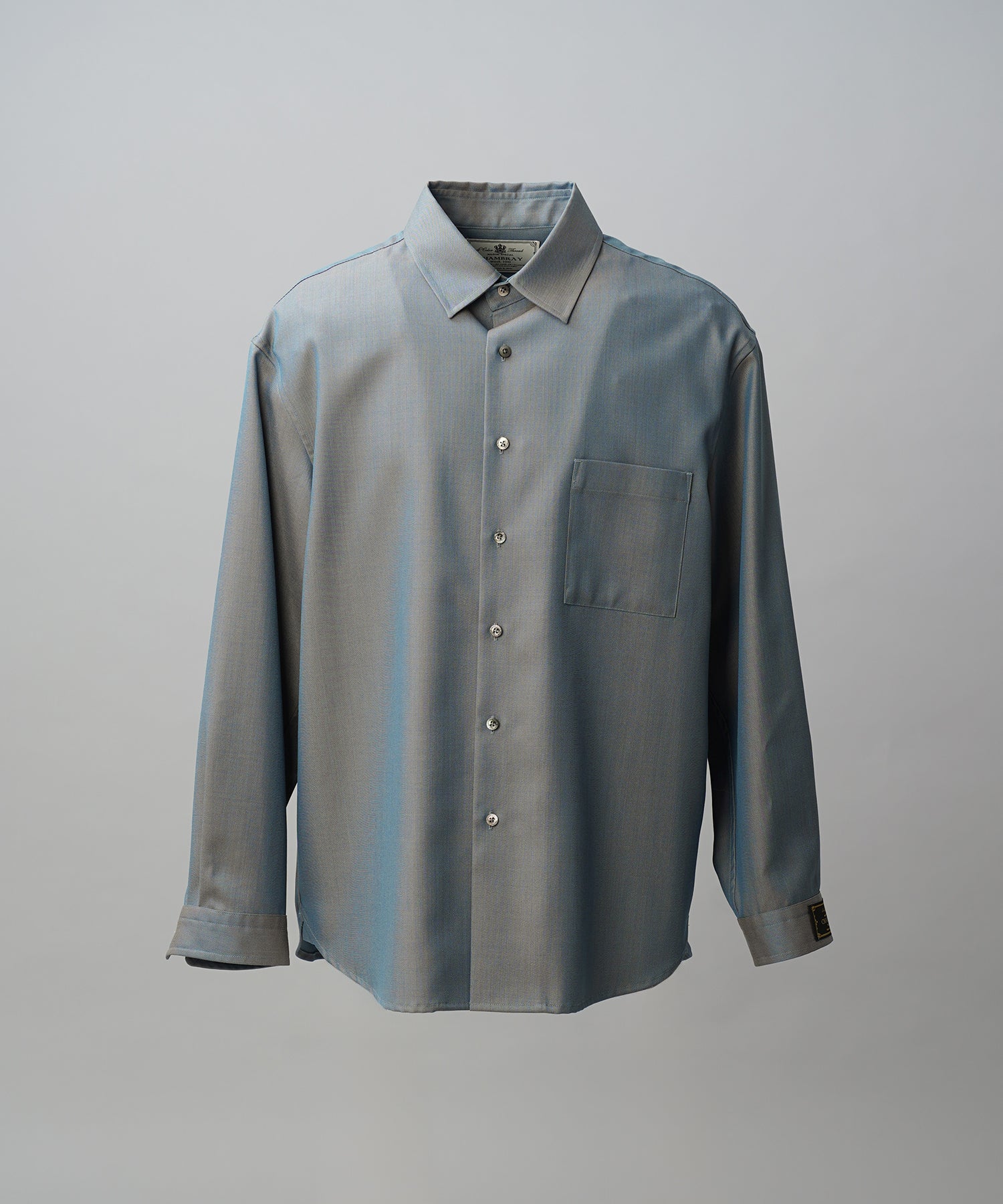 4 Colors Chambray Washable Wool Prime-Over Regular Collar Shirt