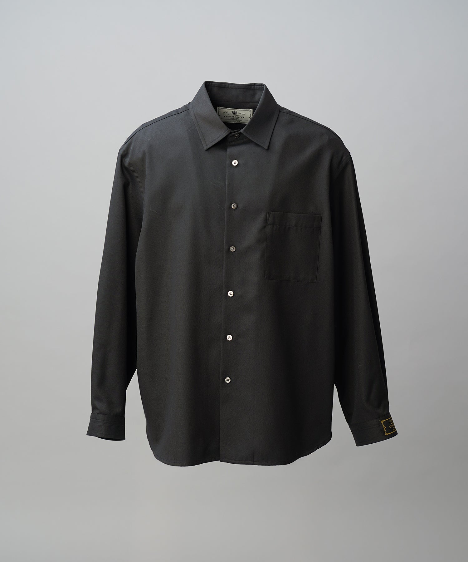 4 Colors Chambray Washable Wool Prime-Over Regular Collar Shirt