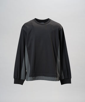 【26aw PRE-ORDER】纯棉巴尔法蕾丝超领亨利领长袖针织T恤