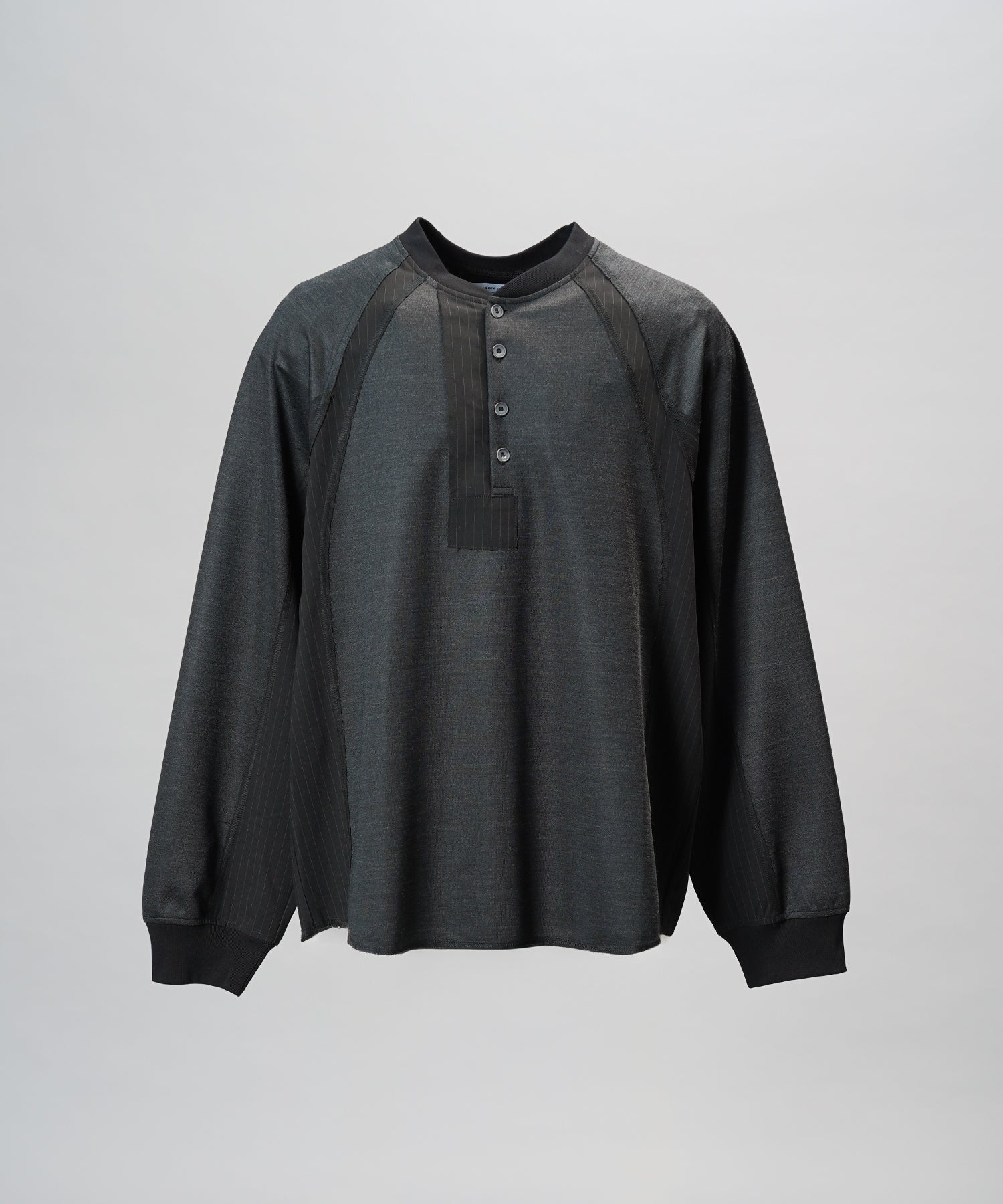 【26aw PRE-ORDER】纯棉巴尔法蕾丝超领亨利领长袖针织T恤