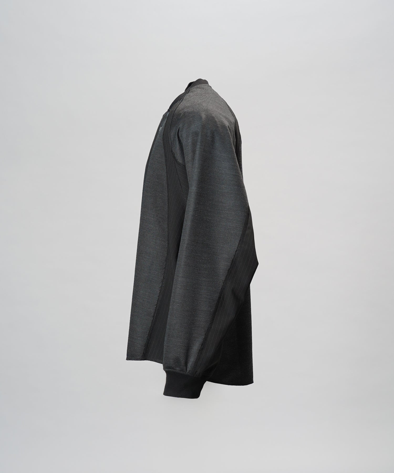 【26aw PRE-ORDER】纯棉巴尔法蕾丝超领亨利领长袖针织T恤